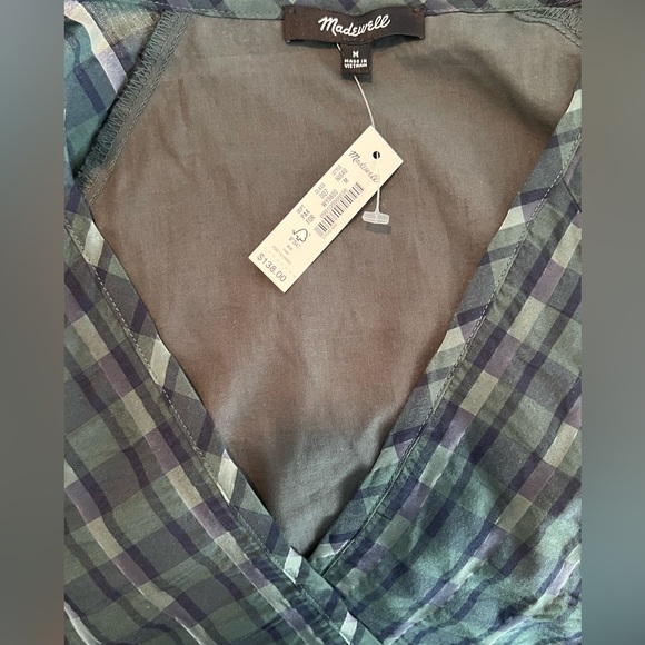 NWT Madewell Marianna Puff-Sleeve Mini Dress in Plaid - Size Medium - Picture 8 of 9